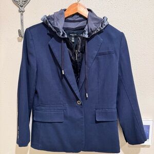Kenneth Cole New York Dark Blue Blazer with Velvet Dickie Hood